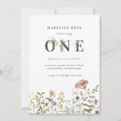 ワイルドフラワーテーマガール1st誕生日 招待状 (正面)