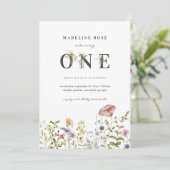 ワイルドフラワーテーマガール1st誕生日 招待状 (スタンド正面)