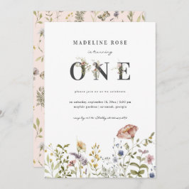 ワイルドフラワーテーマガール1st誕生日 招待状