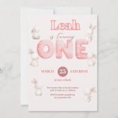 ワイルドフラワーテーマガール1st誕生日 招待状 (正面)