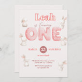 ワイルドフラワーテーマガール1st誕生日 招待状 (正面/裏面)