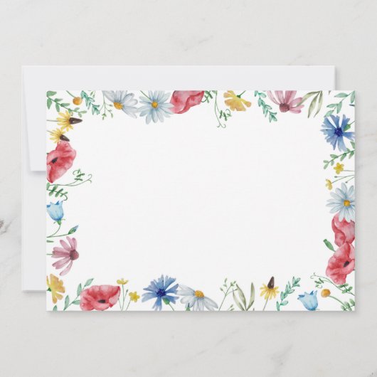 ワイルドフラワーテーマガール2nd誕生日かわいい写真 招待状 (裏面)