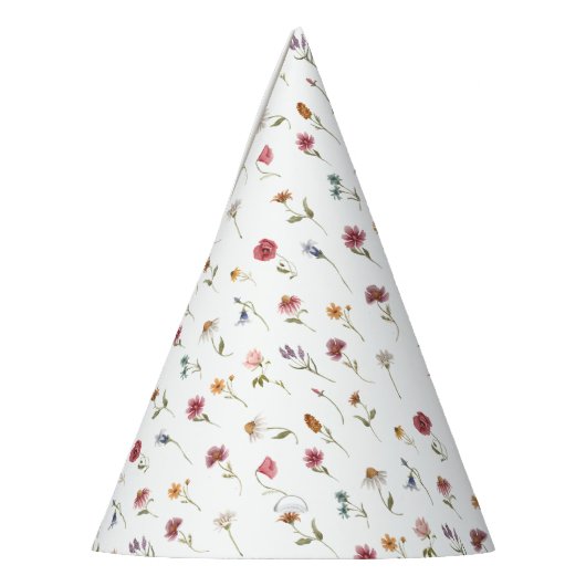 ワイルドフラワーテーマバースデーパーティワイルドワン パーティーハット (左)