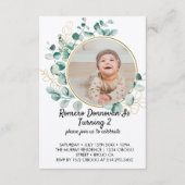 ワイルドフラワーテーマボーイセカンド誕生日招待状カード エンクロージャーカード (正面)