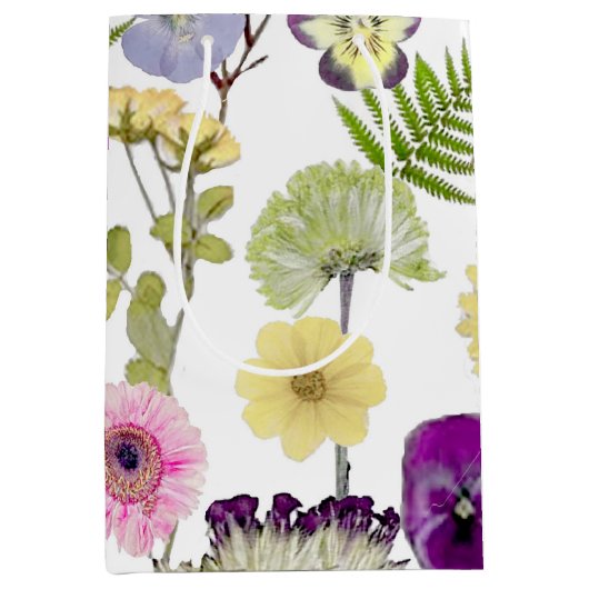 ワイルドフラワーテーマ抱き枕 ミディアムペーパーバッグ (正面)