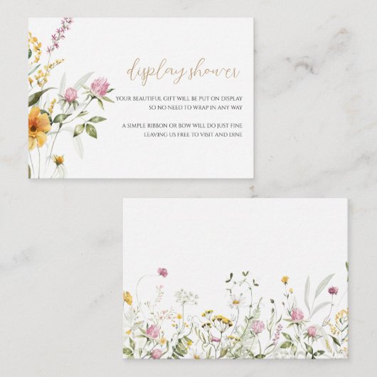 ワイルドフラワーディスプレイシャワーベビーシャワー エンクロージャーカード (正面/裏面)