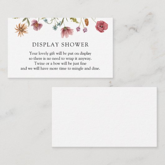 ワイルドフラワーディスプレイシャワー囲いカード エンクロージャーカード (正面/裏面)