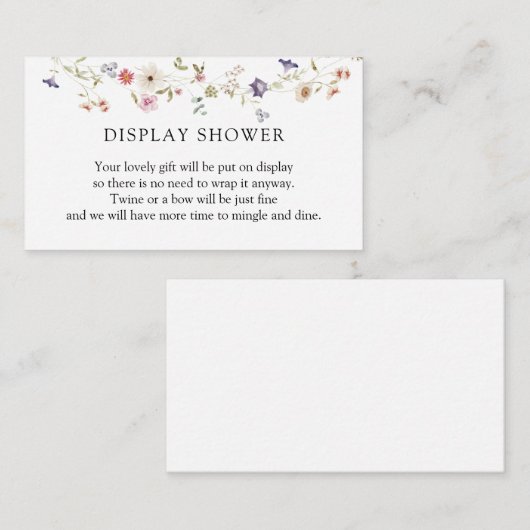 ワイルドフラワーディスプレイシャワー囲いカード エンクロージャーカード (正面/裏面)