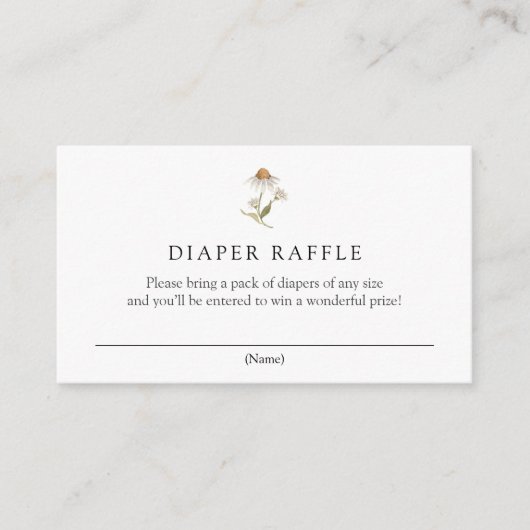 ワイルドフラワーデイジーおむつラッフルエンクロージャカード エンクロージャーカード (正面)