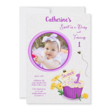 ワイルドフラワーデイジーガールイエローパープルファースト誕生日