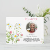 ワイルドフラワーデイジーフォト悔やみや弔慰葬儀 サンキューカード (スタンド正面)