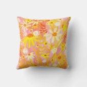 ワイルドフラワーデイジーブーケウォーター絵画カラー クッション (裏面)