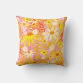 ワイルドフラワーデイジーブーケウォーター絵画カラー クッション (正面)