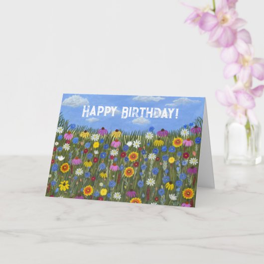 ワイルドフラワーデイジー折り畳みカード カード (蘭)