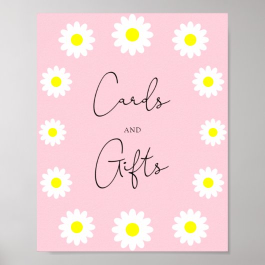 ワイルドフラワーデイジー – カードとギフト赤ちゃんシャワー ポスター (正面)
