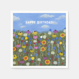ワイルドフラワーデイジー スタンダードカクテルナプキン