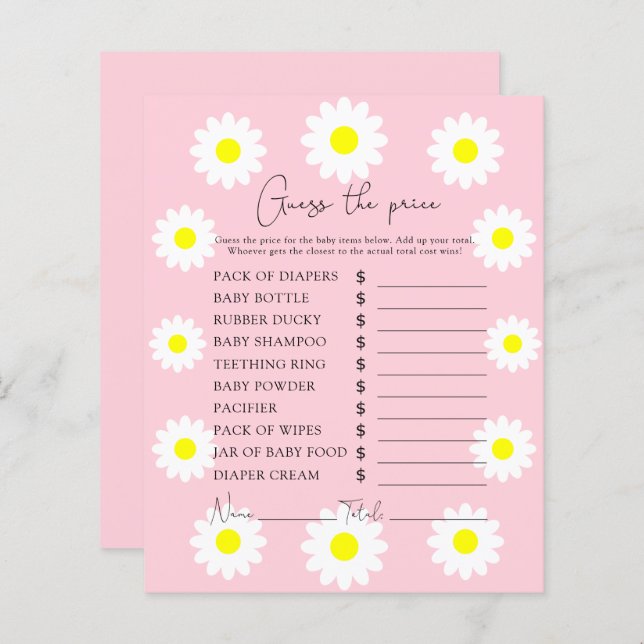 ワイルドフラワーデイジー – プライス推測ゲーム (正面/裏面)