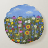 ワイルドフラワーデイジー ラウンドクッション (裏面)