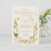 ワイルドフラワーデイジーQRコードベビーシャワー招待状 招待状 (スタンド正面)