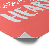 ワイルドフラワーデイドリームス – 感謝のハートタイポグラフィ ポスター (角)