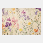 ワイルドフラワーデコページ装飾紙セット ラッピングペーパーシート (正面2)