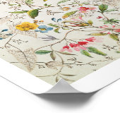 ワイルドフラワーデザインシルク素材c.1790 (w/c) ポスター (角)