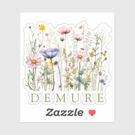 ワイルドフラワーデムレ名前をカスタムする シール (シート)