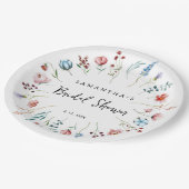 ワイルドフラワーデリケートなガーデンブライダルシャワー ペーパープレート (アングル)