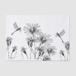 ワイルドフラワードラゴンフライのデカップクラフトデイジースケッチ 薄葉紙