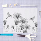 ワイルドフラワードラゴンフライのデカップクラフトデイジースケッチ 薄葉紙 (クラフト)