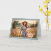 ワイルドフラワードリームズウーマン誕生日カード カード (黄色い花)