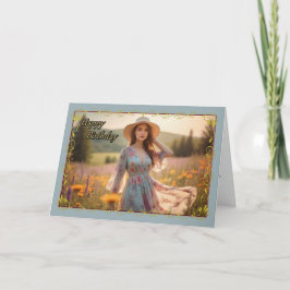 ワイルドフラワードリームズウーマン誕生日カード カード