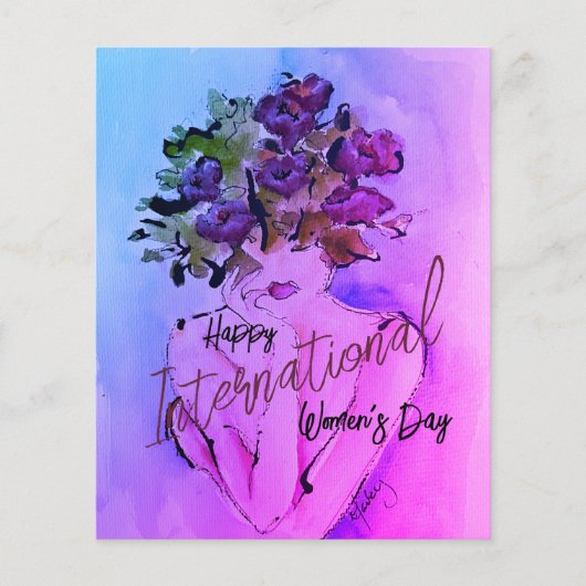 ワイルドフラワードリームフラットノートカード (正面)