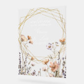 ワイルドフラワーナチュラル花模様結婚ズ アクリルサイン (傾斜)