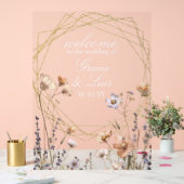 ワイルドフラワーナチュラル花模様結婚ズ アクリルサイン (ウェディング)