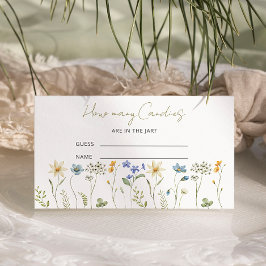 ワイルドフラワーニュートラル赤ちゃんシャワーいくつキャンディ エンクロージャーカード