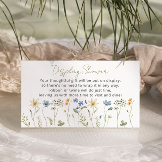 ワイルドフラワーニュートラル赤ちゃんシャワー表示シャワー エンクロージャーカード