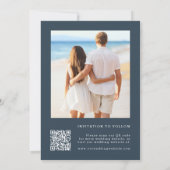 ワイルドフラワーネイビーシルエット2結婚写真 セーブザデート (裏面)