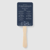 ワイルドフラワーネイビーホワイトボタニカルフローラプログラム ハンドファン (裏面)