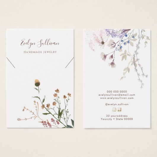 ワイルドフラワーネックレス表示カード (正面&裏面)