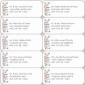 ワイルドフラワーネーム結婚のゲスト住所 シール (正面)