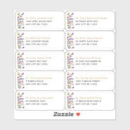 ワイルドフラワーネーム結婚のゲスト住所 シール