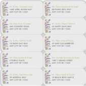 ワイルドフラワーネーム結婚のゲスト住所 シール (正面)