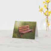 ワイルドフラワーノートカードの空のベンチ カード (黄色い花)
