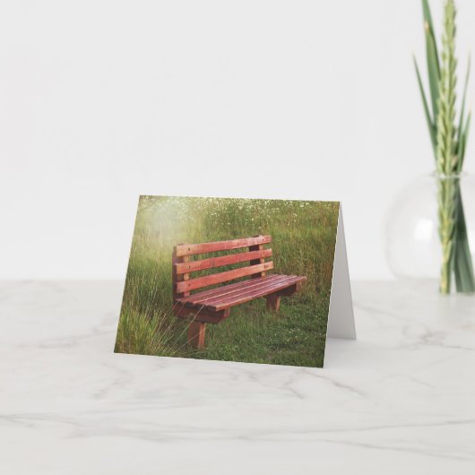 ワイルドフラワーノートカードの空のベンチ カード (正面)