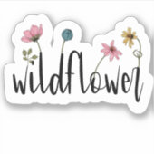 ワイルドフラワーノートPCウォーターボトル |ダイカットのシール シール (正面)