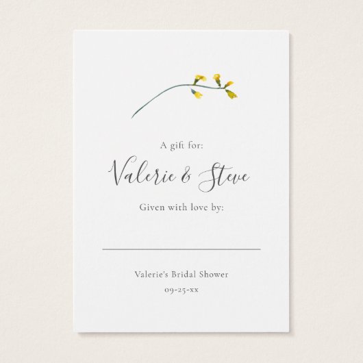 ワイルドフラワーノーラップシャワー表示ギフトラベル (裏面)