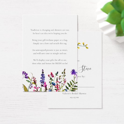 ワイルドフラワーノーラップシャワー表示ギフトラベル (デスク)