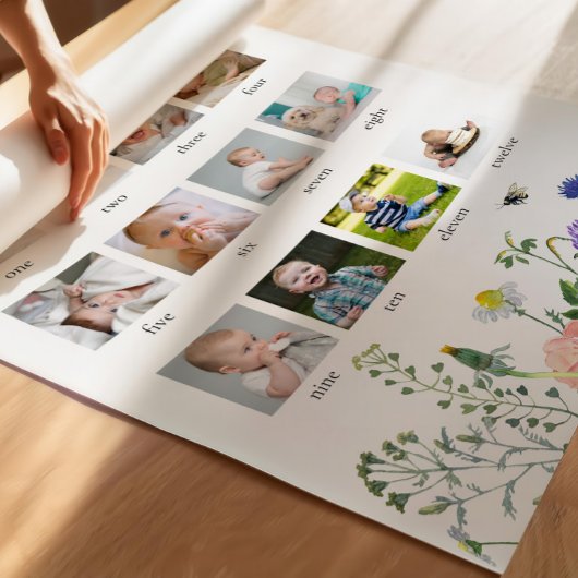 ワイルドフラワーハチ一年目誕生日写真サイン ポスター