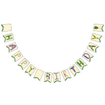 ワイルドフラワーハッピーバースデーバナー